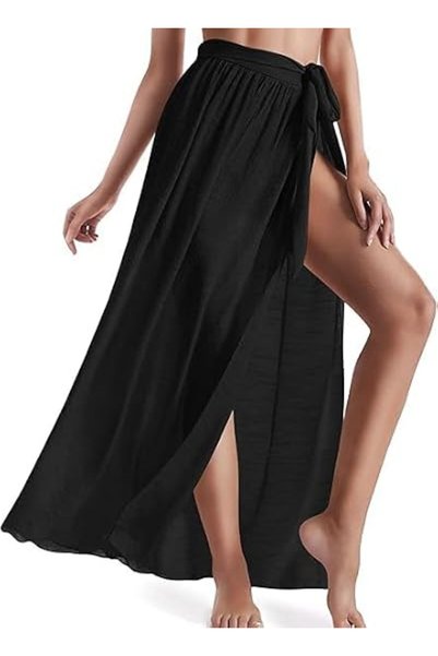HZYH Women's Semi Sheer Beach Sarong, Tassel Trim Swim Cover Up Skirt, Adjust...