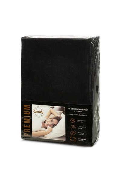 Eurofirany Cearșaf cu elastic JERS4 220 X 200 X 30 CM NEGRU