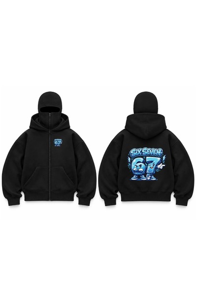 Toum Snow Masked Balaclava Cartoon Printed Ninja Kids Hoodie Sweatshirt