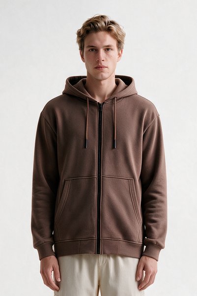 VESTRO Men's Hooded Zipper Sweatshirt Jacket with 3-Thread Fleece and Pockets