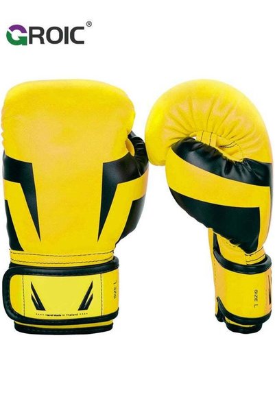 Generic Brand GROIC 12OZ Boxing Gloves PU Leather, Muay Thai Kickboxing MMA S...