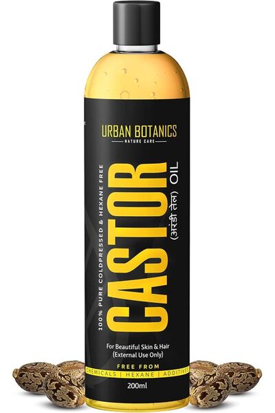 UrbanBotanics زيت الخروع المعصور على البارد لنمو الشعر، العناية بالبشرة، ترطي...