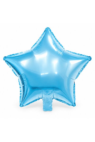 Metalik Açık Mavi Yıldız Folyo Balon 45 cm Parti Süsü