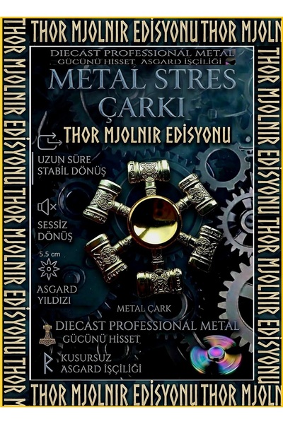 OYUNCAKSAHİLİ Stres Çarkı Metal Thor Asgard Çekiç Serisi Model Koruma Kutulu ...