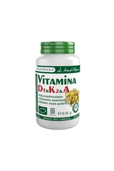 MEDICA Vitamina D3, K2 si A Pro Natura, Medica, 60 capsule