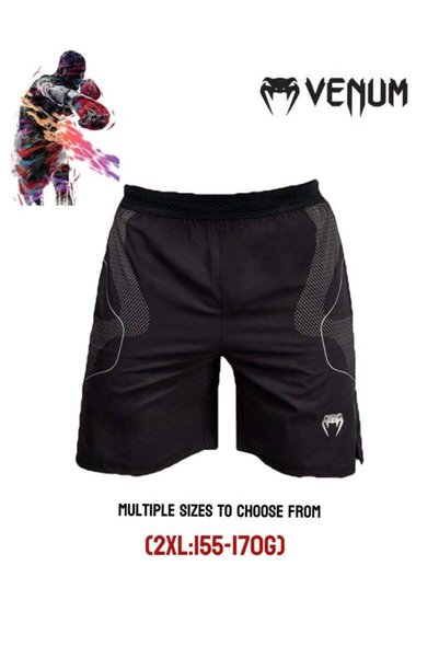 Generic Brand VENUM ﻿ VENUM Black-Silver Fight Shorts, Boxing/Muay Thai/MMA T...