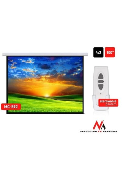 Maclean Mc-592 Премиум/Делукс Електрически прожекционен екран - 100'' 4:3