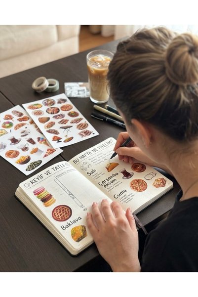 TT sticker 51 Pieces of Food Sticker Set Food Dessert Coffee Tea Fast Food Sticker Decals Laptop Agenda Bullet Journal Planner Phone Tablet