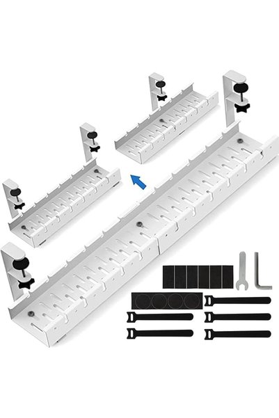 GENERAL Under Desk Cable Management Tray, Necomi No Drill 21.7" Retractable C...