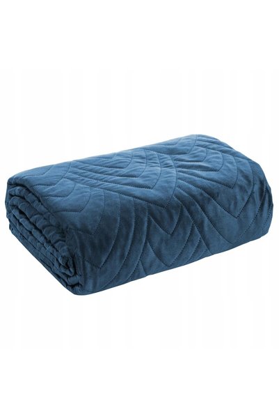 Eurofirany Cuvertură de pat modernă elegantă LUIZ/6 220X240 ALBASTRU MARIN