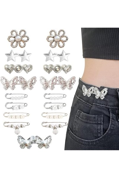 GENERAL Tazweeq Pant Waist Tightener, Adjustable Butterfly Pins for Loose Jea...