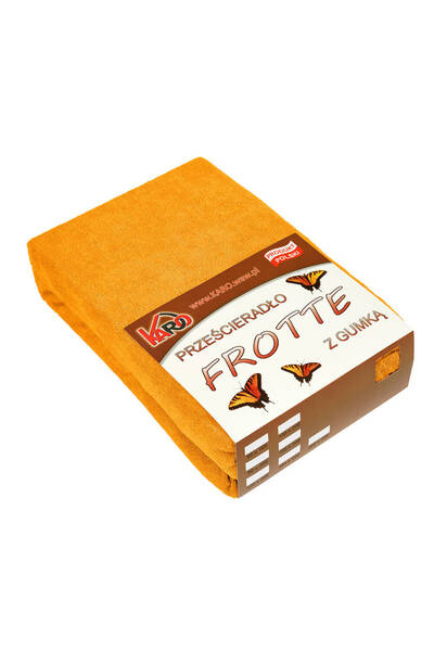 Karo Cearceaf cu elastic Karo, Frotir, 90x200cm, 200g/m2, Portocaliu