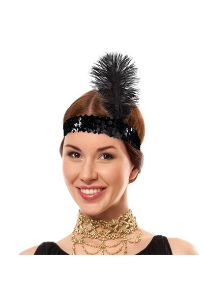 plentiful ربطة شعر من الريش باللون الأسود من PlentifulBlack Color Charleston ...