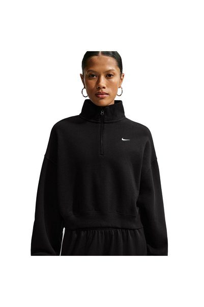 Nike W NK STDO FLC MW OS CROP QZ IM8501-001 Μαύρο