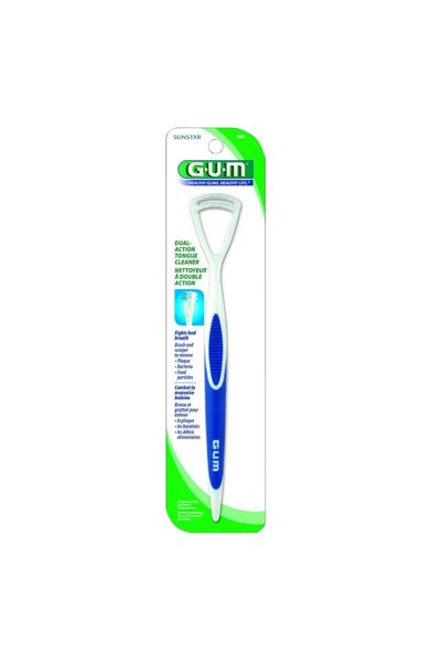 GUM Perie de limbă Halicontrol, Albastru, 1 bucată