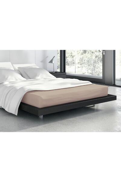 Faro Cearceaf de pat Faro, frotte, 80% bumbac, 20% poliester, bej, 200x220cm