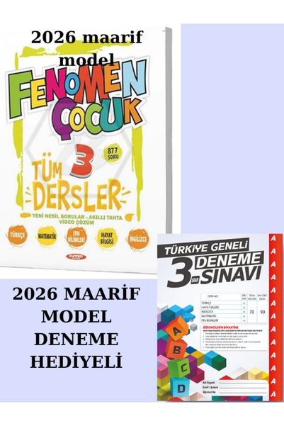 Fenomen Yayıncılık Fenomen Çocuk 3.Sınıf Tüm Dersler Soru Bankası MAARİF MODE...