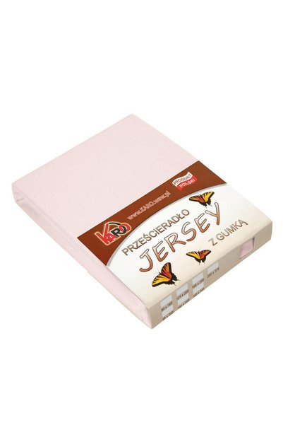 Karo Cearceaf cu banda elastica Karo, Bumbac, 150g/m2, 160x200cm, Roz pudra