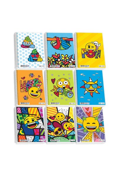 Skag ΣΠΙΡΑΛΟΦΥΛΛΟ ΣΗΜΕΙΩΣΕΩΝ EMOJI - BRITTO 17Χ25 εκ. 3 ΘΕΜΑΤΑ (Διάφορα Σχέδι...