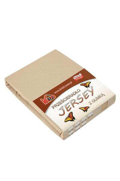 Karo Cearceaf cu banda elastica Karo, Jerseu, 150g/m2, 80x200cm, Bej