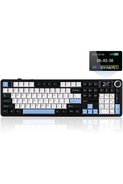Epomaker لوحة مفاتيح ألعاب لاسلكية X AULA F108 PRO مع شاشة ومقبض