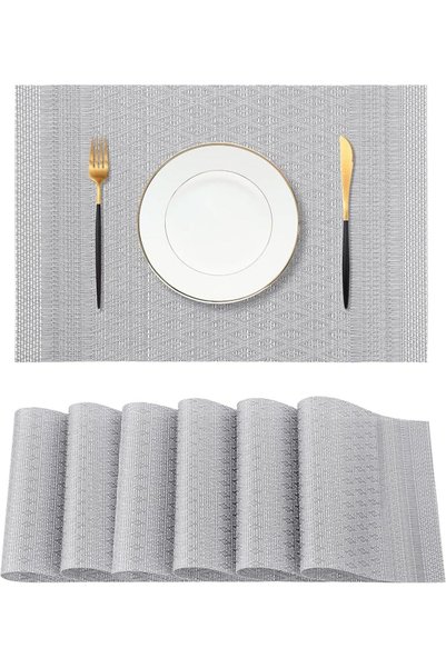 GENERAL Leetaltree Brown with Black Striped Placemats Set of 6 - Heat Resista...