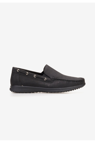 B T Shoes Μαύρα μοκασίνια Μαρς