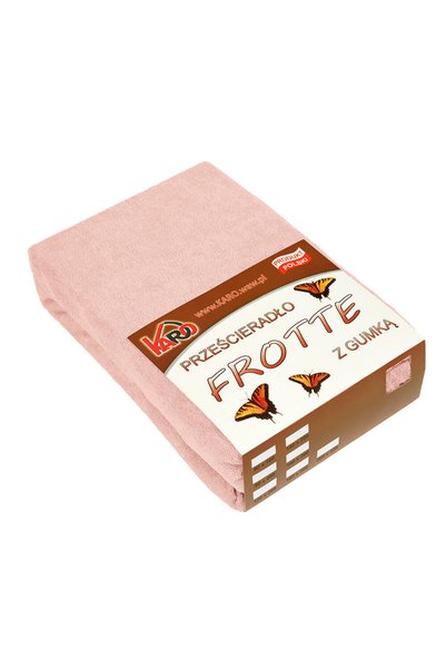 Karo Cearceaf cu elastic Karo, Frotir, 70x140cm, 200g/m2, Roz somon