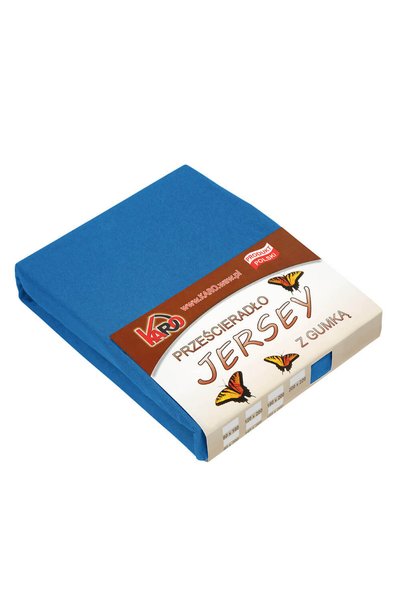 Karo Cearceaf cu banda elastica Karo, Jerseu, 160x200cm, 150g/m2, Albastru in...