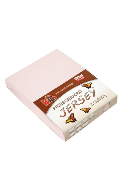 Karo Cearceaf cu banda elastica Karo, Jerseu, 150g/m2, 90x200cm, Roz pudra