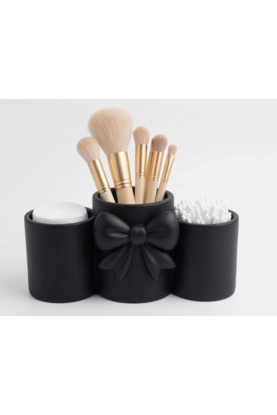 OEM Organizator de machiaj cu 3 compartimente și fundiță - Pentru pensule, di...