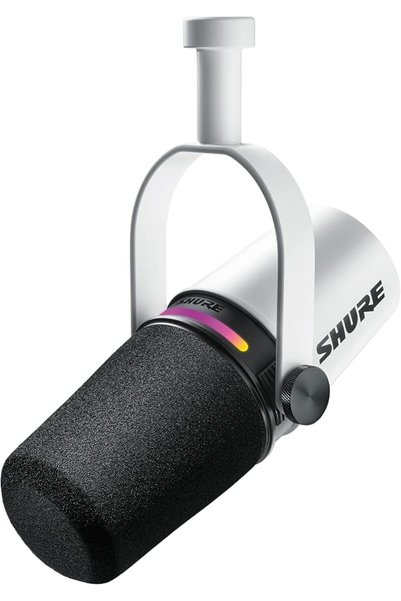 SHUREI ميكروفون شور MV7+ للبودكاست، صوت محسن، لوحة تحكم LED تعمل باللمس، مخار...