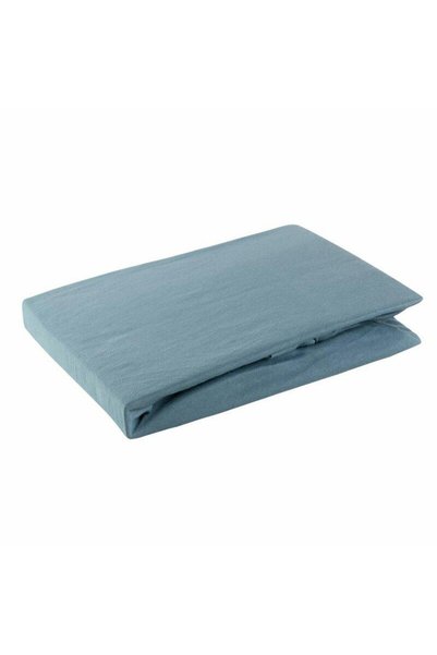 Design 91 Cearceaf de pat Design 91, jersey, 90x200cm, albastru, pentru salte...