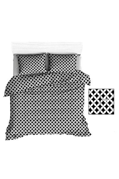 Karo Cearsaf de bumbac 160x200 R145 negru marocan alb 212N