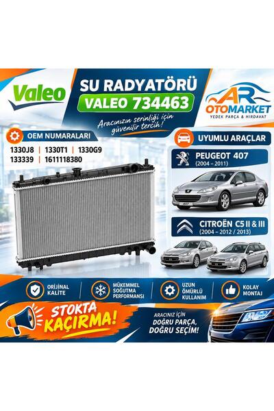 arotomarket VALEO 734463 CITROEN C5 II & III SU RADYATÖRÜ (2004 – 2012 / 2013)