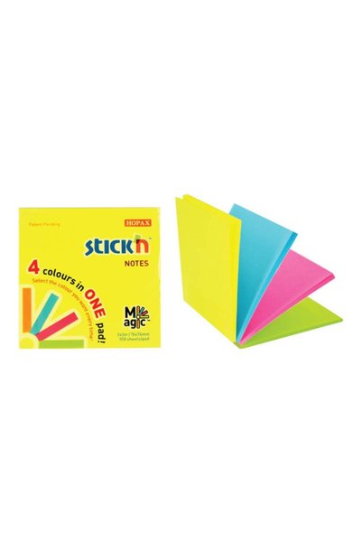 Stickn Αυτοκόλλητα Σημειωματάρια Stick'n Νέον 76x76mm 100 Φύλλα 21571