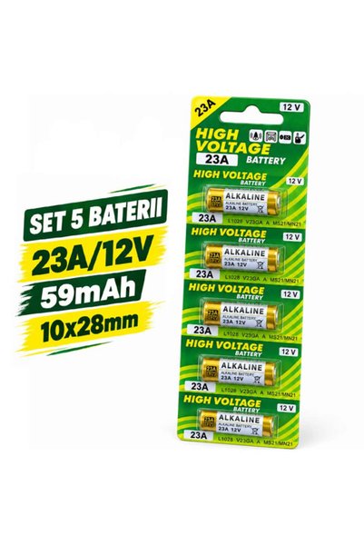 VeeShop Battery 23A 12V Blister 5 Batteries 59mAh 10x28mm, for Remote Control...