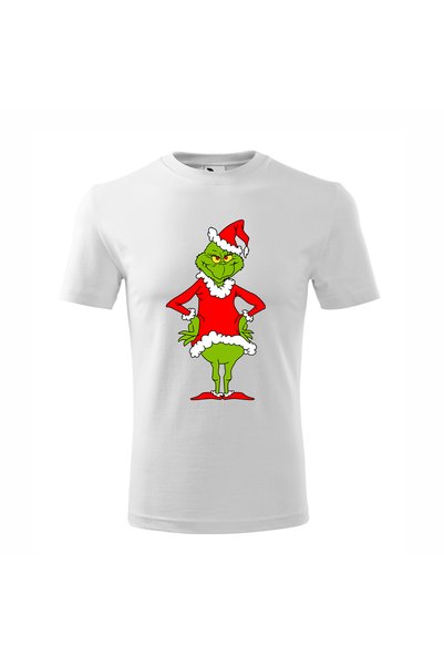 Malfini Tricou personalizat, Grinch # 111, Bumbac 100%, Alb, Barbat, Marime S