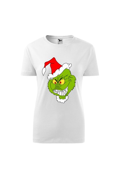 Malfini Tricou personalizat, Grinch #119, Bumbac 100%, Alb, Dama, Marime L