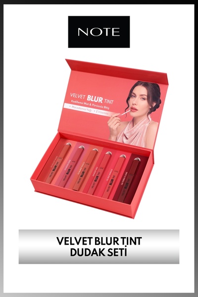 NOTE Velvet Blur Tint Kadifemsi Mat Bitişli Nemlendirici Ruj Seti - 6'lı