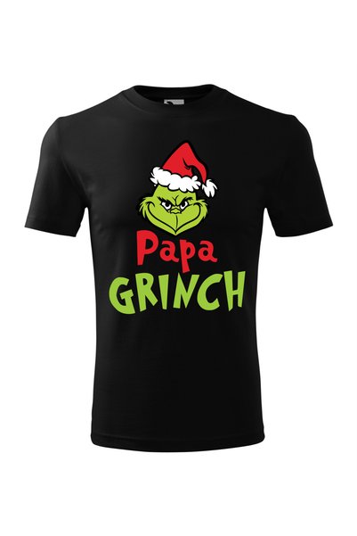 Malfini Tricou personalizat, "Papa Grinch 01", Negru, Marime 2XL