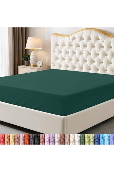 Utopia Bedding ملاءة سرير مزدوجة - ملاءة سفلية - جيوب عميقة - مصنوعة من الألي...