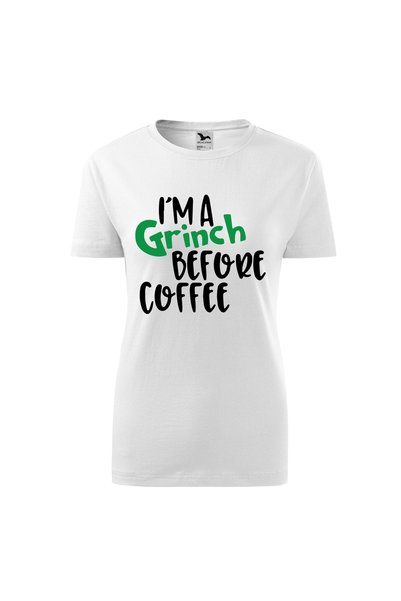 Malfini Tricou personalizat, Grinch #202, Bumbac 100%, Alb, Dama, Marime XL