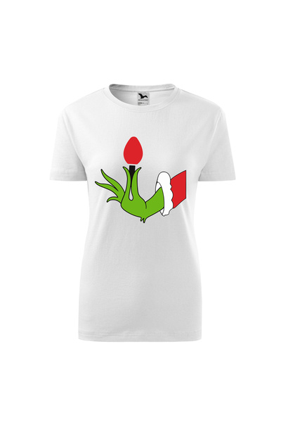 Malfini Tricou personalizat, Grinch #141, Bumbac 100%, Alb, Dama, Marime L