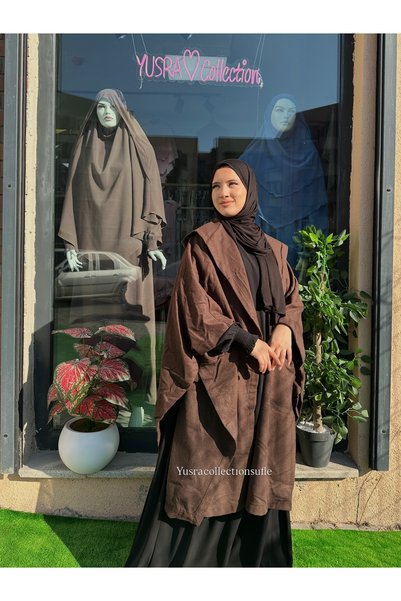 Yüsra Collection Poncho cu broderie hijab