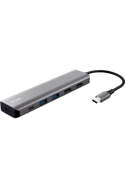 Trust Hub USB Dalyx, USB-C, 6 porturi, HDMI, Gri