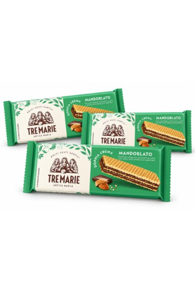 Tre Marie Set de 3 x Mandorlato – Napolitane cu cremă dublă de ciocolată cu l...