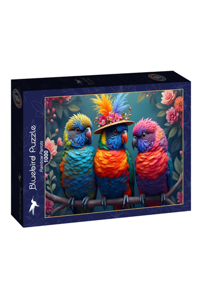 BLUE BIRD Παζλ Bluebird Ουράνιο Τόξο Παπαγάλοι 1000 κομμάτια 91045