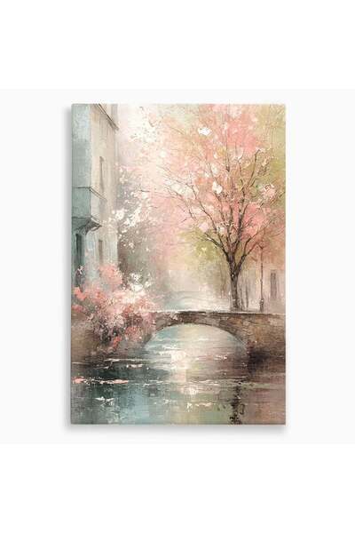 Luxcanva Tablou Canvas Podul Primaverii 100x150 cm pe Sasiu Lemn Fascinatie P...