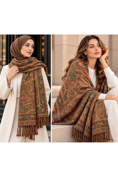 tomrisboutique Women's Cashmere Textured Shoulder Shawl and Scarf Royal Paisl...